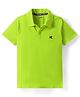 Kookie Kids Cotton Knit Half Sleeves Solid Color Polo T-Shirt - Lime Punch
