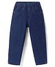 Babyhug Denim Full length washed Jeggings with Stretch - Dark Blue