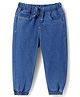Babyhug Full Length Washed Denim Jeans With Stretch - Medium Blue