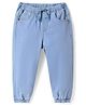 Babyhug Full Length Washed Denim Jeans With Stretch - Light Blue