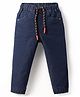 Babyhug Full Length Washed Denim Jeans With Stretch - Navy Blue