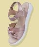 Toothless Knot Designed Sandals With Velcro Closure - Rose Gold