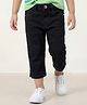 Babyhug Cotton Denim Washed Capri With Stretch -  Black