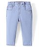 Babyhug Full Length Washed Denim Jeans with Stretch - Light Blue