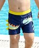 Babyhug Swimming Trunks With Dino Print & Applique - Navy Blue