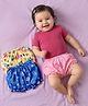 Babyoye Cotton Elastane Knit Bloomers With Floral Print Pack Of 3 - Pink Blue & Yellow