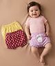 Babyoye Cotton Elastane Knit Floral & Bunny Printed Bloomers Pack of 3 - Lilac Maroon & Yellow