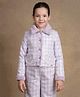 One Friday Full Sleeves Sequin Embellished Checked Jacket - Lilac