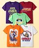 Pine Kids Cotton Knit Half Sleeves T-Shirts With Game Over Text Print Pack Of 5 - Red Light Green & White