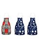AAZEEM Cotton Abstract Kitchen Apron with Waterproof Back & Front Pocket Pack of 3 - Red & Grey