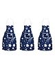 AAZEEM Cotton Abstract Kitchen Apron with Waterproof Back & Front Pocket Pack of 3 - Navy Blue