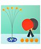 VGRASSP Standing Table Tennis Trainer Toy Set For Kids And Adults With Height Adjustment - Portable Activity And Exercise Sports Toy With 4 Ping Pong Balls and 2 Wooden Rackets - Multicolor