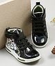 Tiny Bugs Graffiti Designed Ankle Length Velcro Closure Shoes - Black