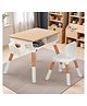 BAYBEE Brilo Kids Study Table for Students with Chair, 3 Height Adjustable Table & Storage | Desk & Chair Set for Kids at Home or School | Reading & Writing Study Table (Brown)