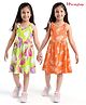 Honeyhap Premium Cotton Knit Sleeveless Tops with Floral & Butterfly Print Pack of 2 - Bird of Paradise & Bright White
