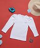 PURPLE UNITED KIDS Cotton Rib Full Sleeves Rhinestones Embellished Top - White