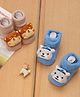 Yellow Bee Cotton Pack Of 2 Dog & Bear Applique Designed Socks - Beige & Blue