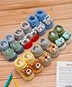 Yellow Bee Pack Of 6 Cotton Baby Animal Faces Applique Detailed Socks - Multi Colour