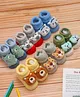 Yellow Bee Pack Of 6 Cotton Baby Animal Faces Applique Detailed Socks - Multi Colour