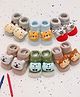Yellow Bee Pack Of 6 Cotton Baby Animal Faces Applique Detailed Socks - Multi Colour