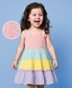 Mark & Mia Cotton Sleeveless Tiered Dress with Smock Detailing - Multicolor