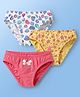 Babyoye Cotton Elastane Knit Panties With Floral & Star Print Pack Of 3 - Pink Yellow & White