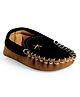 Chiu Star Applique Designed Loafers Style Booties - Black