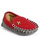 Chiu Star Applique Designed Loafers Style Booties - Red