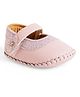 Chiu Floral Applique Detailed & Glittered Velcro Closure Booties - Pink