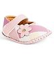 Chiu Floral Applique Designed Velcro Closure Booties - Pink
