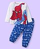 Babyhug Marvel Single Jersey Knit Full Sleeves Night Suit With Spider Man Graphic - Blue & White