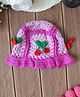 Woonie Crochet Cherry Design Bucket Cap - Purple-  Diameter-42cms