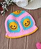 Woonie Handmade Crochet Smiley Face Bucket Cap - Pink
