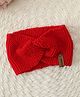 Woonie Hand Knitted Twisted Designed Crochet Headband - Red