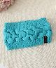 Woonie Hand Knitted Cable Designed Crochet Headband - Blue