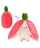 Besties Adorable Bunny Strawberry Rabbit Plushie Pet (Pink) - Height 25 cm