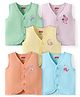 Babyhug Cambric Woven Sleeveless Jhablas with Animal Print Pack of 5 - Multicolor