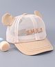 Babyhug Free Size Baseball Cap With Ear Applique - Beige