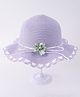 Babyhug Free Size Straw Hat With Floral Applique - Purple