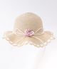 Babyhug Free Size Straw Hat With Floral Applique - Beige(Flower Color May Vary)