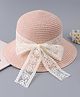 Babyhug Free Size Straw Hat With Bow Applique - Pink