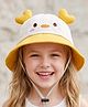 Babyhug Free Size Bucket Hat With Animal Print & Ear Applique - Yellow