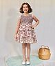TOONYPORT Cotton Sleeveless Floral Printed & Smock Detailed Dress - Rust Orange