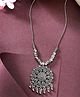 NVR Women Silver-Toned Floral Shape Pendant with Chain- Silver