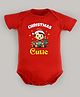 FFlirtygo Christmas Theme Cotton Half Sleeves Christmas Cutie Printed Onesie - Red