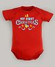 FFlirtygo Christmas Theme Cotton Half Sleeves My First Christmas Printed Onesie - Red