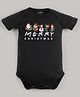 FFlirtygo Christmas Theme Cotton Half Sleeves Merry Christmas Printed Onesie - Black