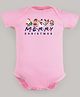 FFlirtygo Christmas Theme Cotton Half Sleeves Merry Christmas Printed Onesie - Pink