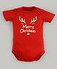 FFlirtygo Christmas Theme Cotton Half Sleeves Merry Christmas Printed Onesie - Red