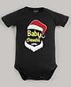 FFlirtygo Christmas Theme Cotton Half Sleeves Baby Santa Printed Onesie - Black